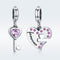 925 Sterling Silver Diamond Heart Spoon Bracelet
