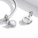 925 Sterling Silver Colorful Opal Butterfly Pendant For Diy Bracelets & Necklaces