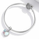 925 Sterling Silver Colorful Opal Butterfly Pendant For Diy Bracelets & Necklaces