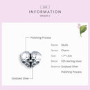 925 Sterling Silver Skull Beads For Diy Bracelets & Necklaces