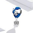 925 Sterling Silver Airplane & Hot Air Balloon Pendant For Diy Bracelets & Necklaces