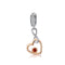 925 Sterling Silver Rose Gold Heart Pendant For Diy Bracelet Or Necklace