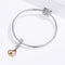 925 Sterling Silver Rose Gold Heart Pendant For Diy Bracelet Or Necklace