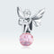 925 Sterling Silver Flower Fairy Beaded Pink Glass Zircon Bracelet Accessories