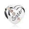 925 Sterling Silver Sister Heart Beads For Diy Bracelets & Necklaces