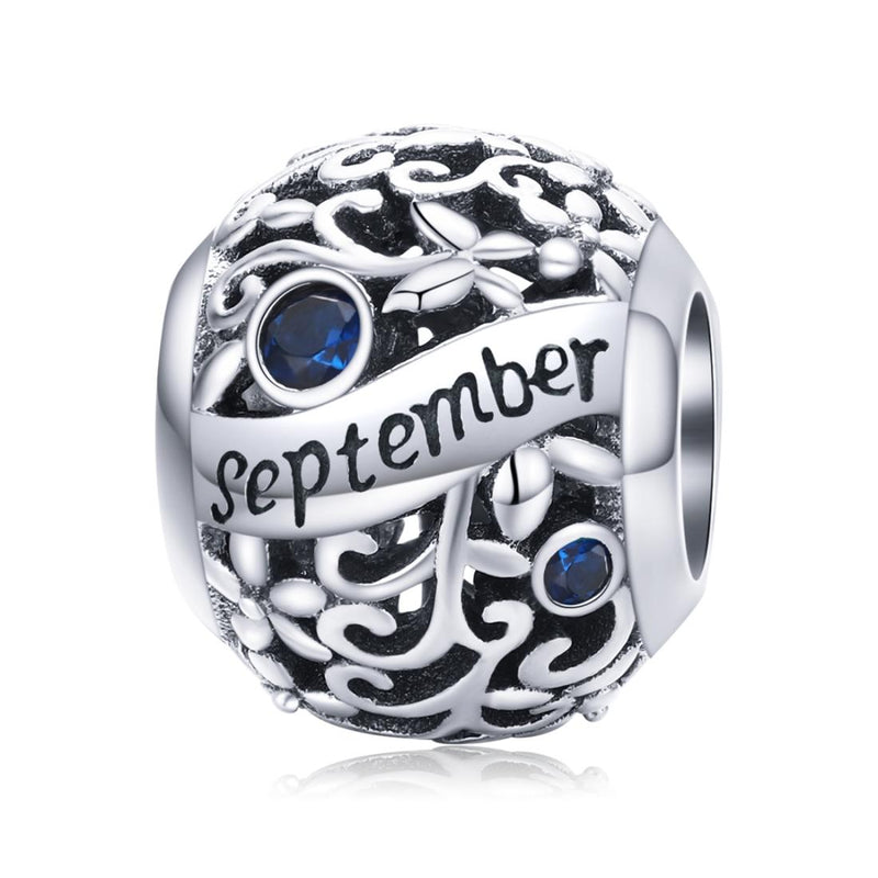 925 Sterling Silver Diy Birthstone Bracelet & Necklace Set September Style - September