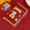 Festive Cartoon Snap Anti Degaussing Card Holder Lucky Change Id Storage Bag - Blue