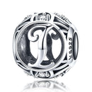 925 Sterling Silver 26 English Letter Beads For Diy Bracelets & Necklaces Style - I
