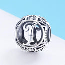 925 Sterling Silver 26 English Letter Beads For Diy Bracelets & Necklaces Style - I