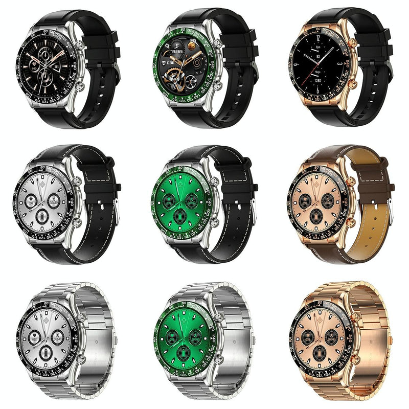 Smart Bluetooth Calling Watch With Nfc Function - Gold Steel