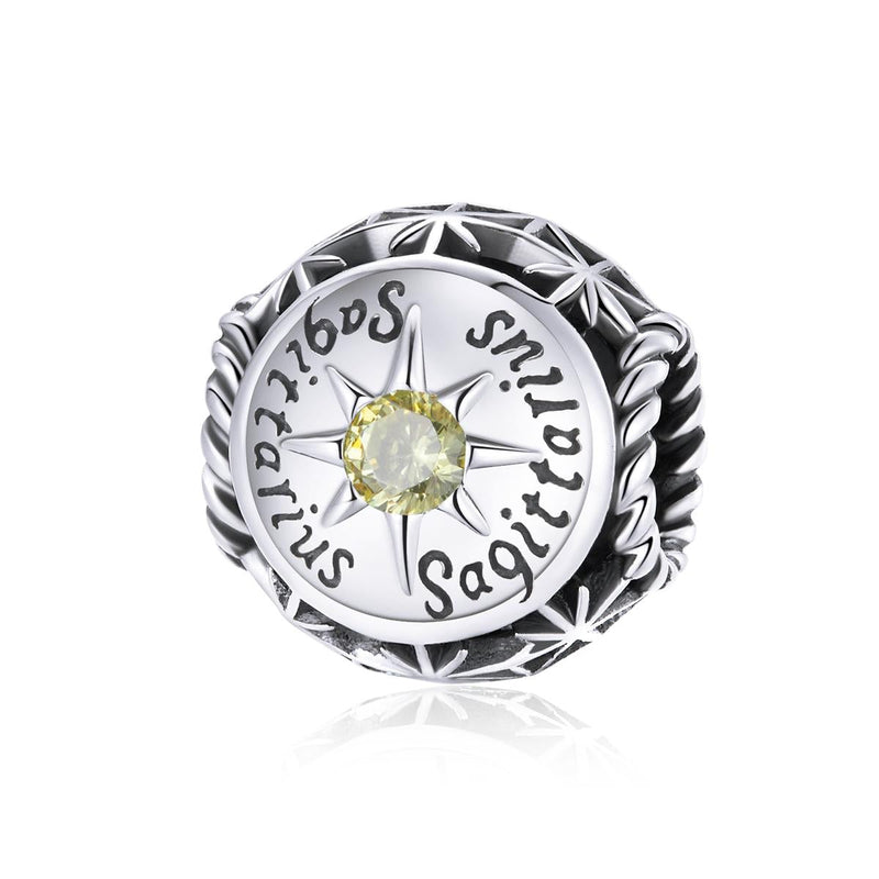 925 Sterling Silver Zodiac Beads For Diy Bracelets & Necklaces Sagittarius Style - Sagittarius