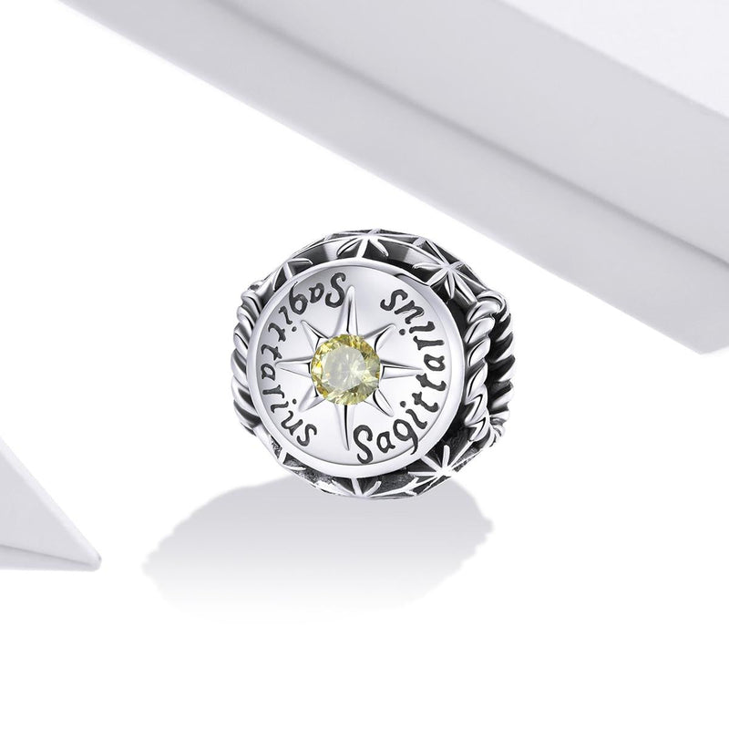 925 Sterling Silver Zodiac Beads For Diy Bracelets & Necklaces Sagittarius Style - Sagittarius