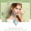 925 Sterling Silver Dolphin Bead Pendant For Diy Bracelets & Necklaces