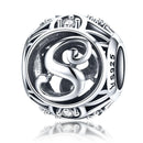 925 Sterling Silver 26 English Letter Beads For Diy Bracelets & Necklaces Style - S