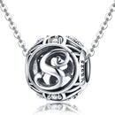 925 Sterling Silver 26 English Letter Beads For Diy Bracelets & Necklaces Style - S