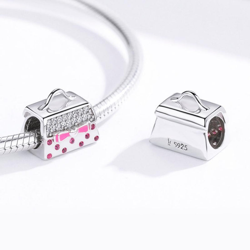 925 Sterling Silver Handbag Beads For Diy Bracelets & Necklaces