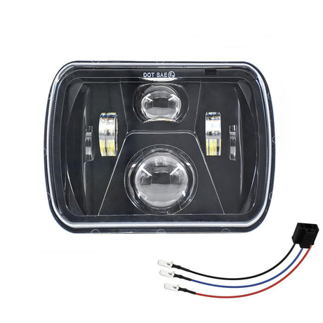 7 Inch 5X7 / 7X6 H4 Dc 9V - 30V 3500Lm 35W Car Square Shape Led Headlight Lamps For Jeep Wrangler