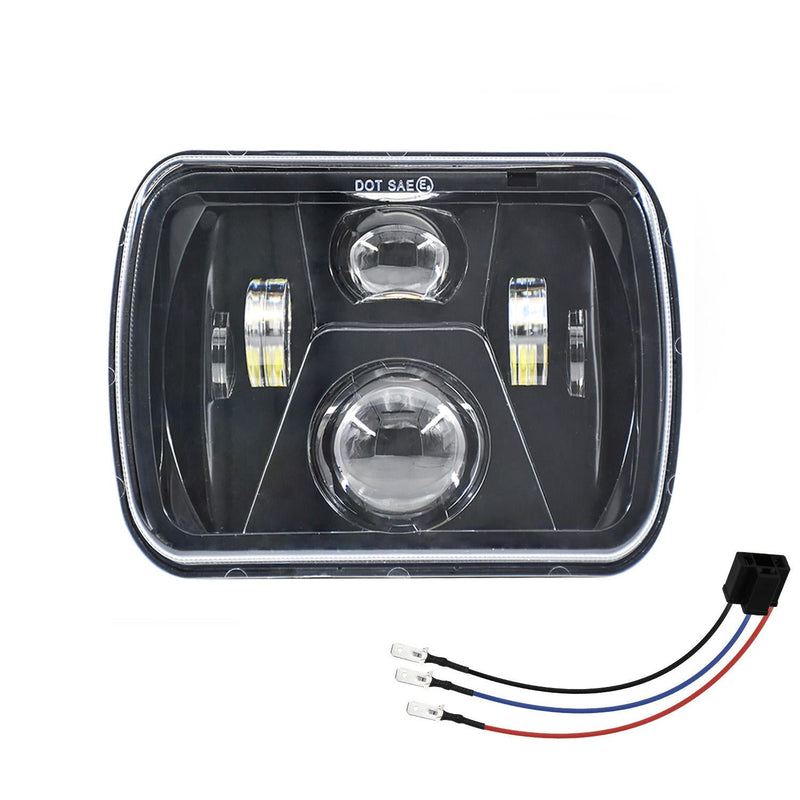 7 Inch 5X7 / 7X6 H4 Dc 9V - 30V 3500Lm 35W Car Square Shape Led Headlight Lamps For Jeep Wrangler