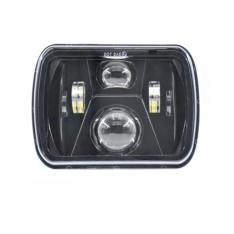 7 Inch 5X7 / 7X6 H4 Dc 9V - 30V 3500Lm 35W Car Square Shape Led Headlight Lamps For Jeep Wrangler
