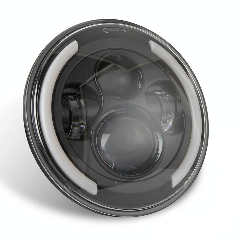 7 Inch H4 / H13 Dc 9V - 30V 3000Lm 3000K - 6000K 25W Car Round Shape Led Headlight Lamps For Jeep Wrangler With Angel Eye White Light