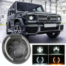 7 Inch H4 / H13 Dc 9V - 30V 3000Lm 3000K - 6000K 25W Car Round Shape Led Headlight Lamps For Jeep Wrangler With Angel Eye White Light