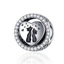 925 Sterling Silver Love Cat Heart Beads For Diy Bracelets & Necklaces