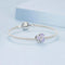 925 Sterling Silver Purple Flower Beads For Diy Bracelets