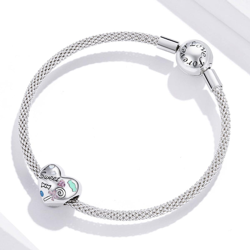925 Sterling Silver Sweet Heart Beads For Diy Bracelets & Necklaces