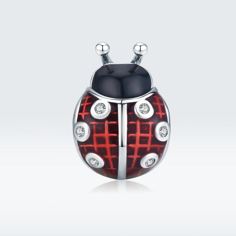 925 Sterling Silver Ladybug Pendant For Diy Bracelets