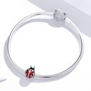 925 Sterling Silver Ladybug Pendant For Diy Bracelets