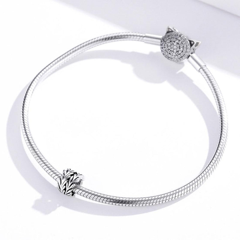 925 Sterling Silver Simple Seaweed Bead Bracelet / Necklace Set