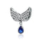 925 Sterling Silver Blue Wing Drop Beads For Diy Bracelets