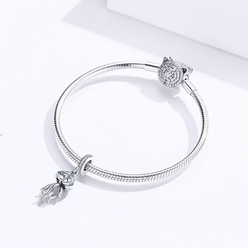 925 Sterling Silver Jellyfish Pendant For Bracelets & Necklaces
