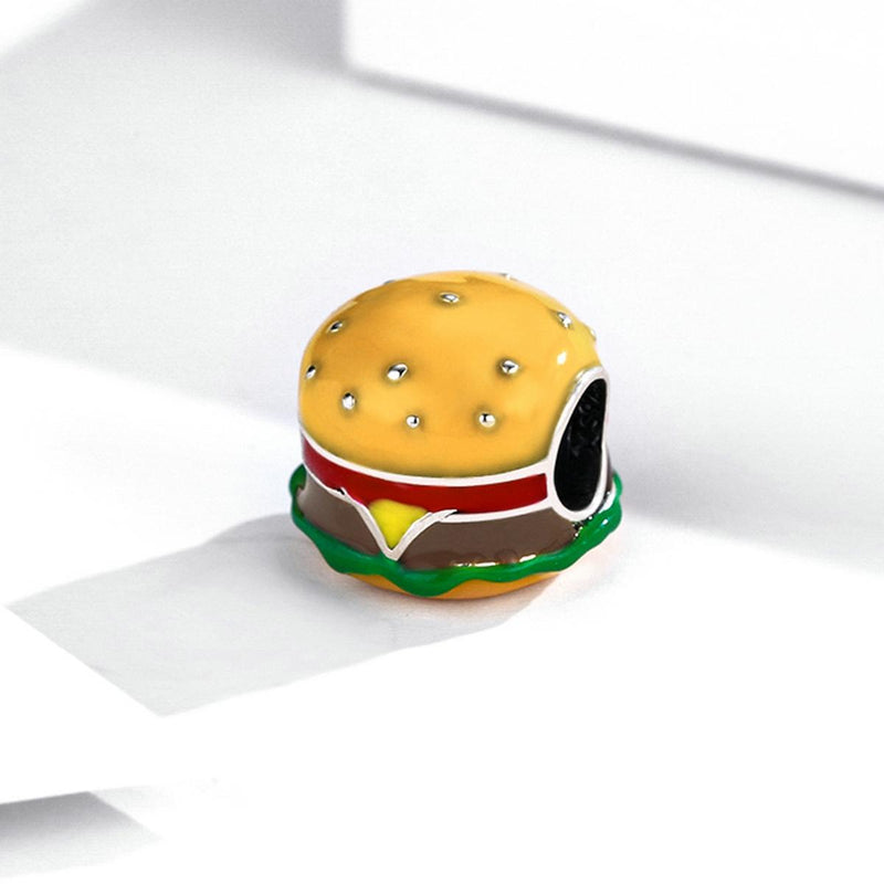 925 Sterling Silver Burger Bead For Diy Bracelet / Necklace