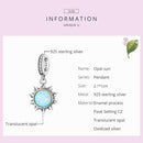 925 Sterling Silver Opal Sun Pendant For Diy Bracelets & Necklaces
