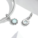 925 Sterling Silver Opal Sun Pendant For Diy Bracelets & Necklaces