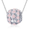925 Sterling Silver Pure Pink Heart Diamond Beads