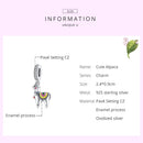 925 Sterling Silver Adorable Alpaca Pendant For Diy Bracelets & Necklaces