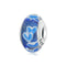 925 Sterling Silver Blue Glass Heart Beads
