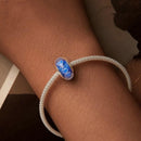 925 Sterling Silver Blue Glass Heart Beads