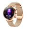 Women Smart Watch With Bt Call Health Tracking And Sos - Compact And Stylish - Rose Gold Pink Leather