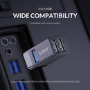 3-In-1 Usb Mini Hub Adapter For Multiple Devices - Black