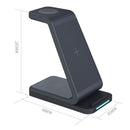 3 In 1 15W Vertical Wireless Charger - Black