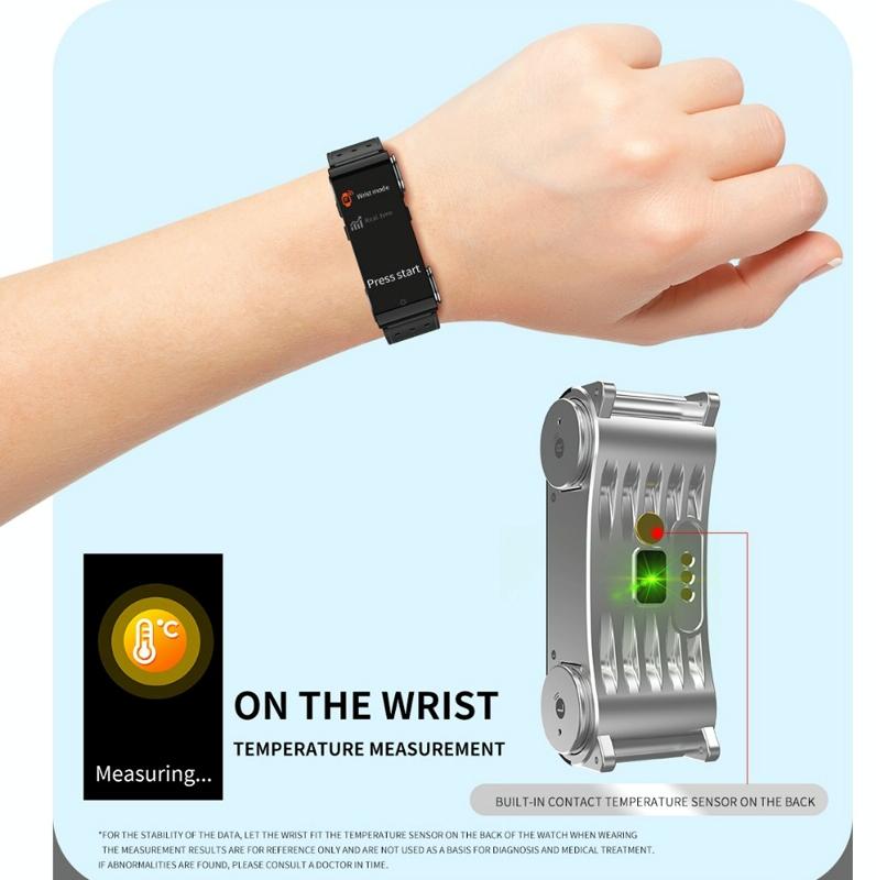 Bluetooth Headset Bracelet With Hr / Bp Monitoring & Temp. Measurement - Blue