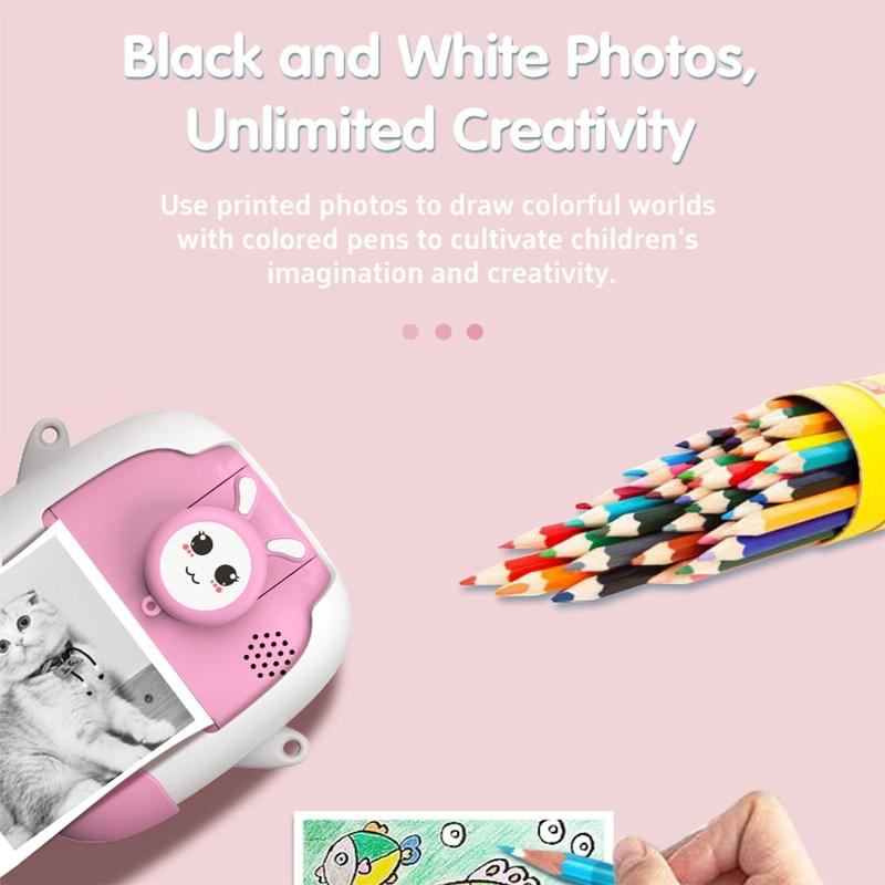 720P Hd Reversible Mini Digital Camera For Children - Cartoon Print