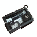Adjustable Snap Button Wallet Aluminum Alloy & Leather - Black