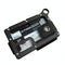 Adjustable Snap Button Wallet Aluminum Alloy & Leather - Black