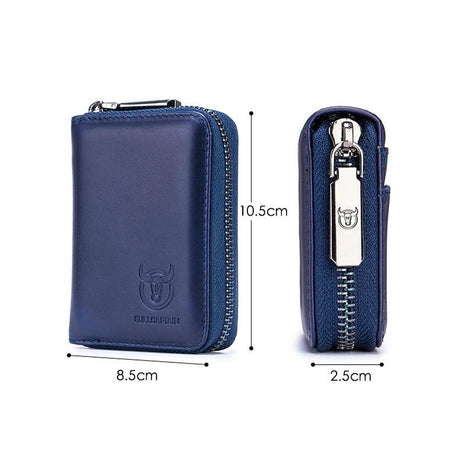 Men'S Leather Card Holder Casual Driver License Wallet - Black
