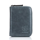 Men'S Leather Card Holder Casual Driver License Wallet - Black
