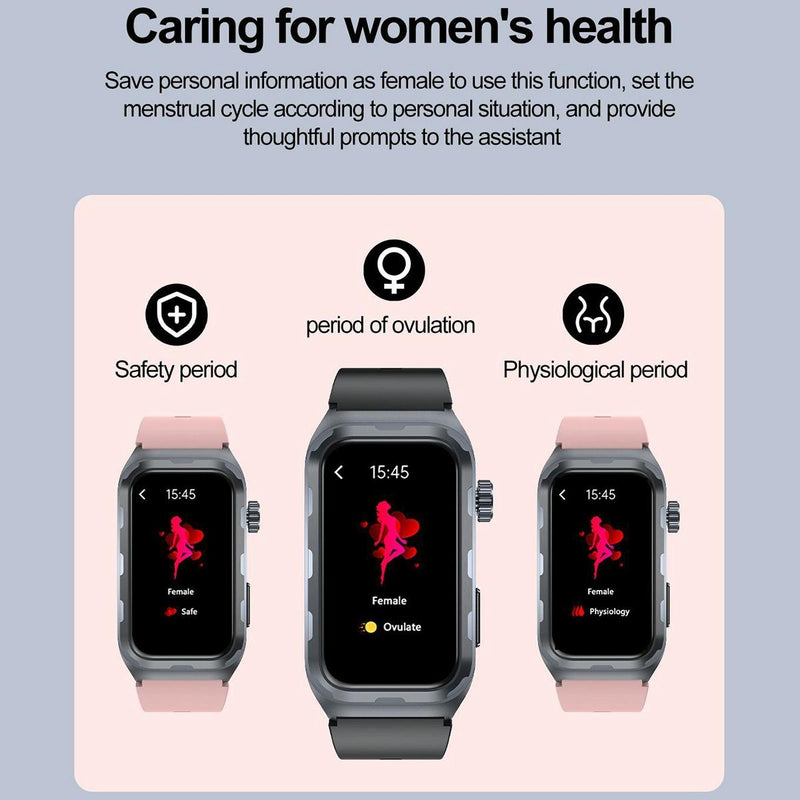 Waterproof Ecg Smart Watch For Health Monitoring - Ip68 - Black